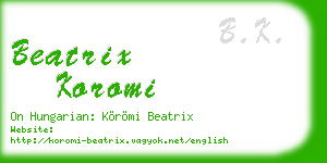 beatrix koromi business card
