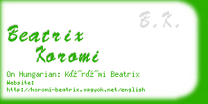 beatrix koromi business card